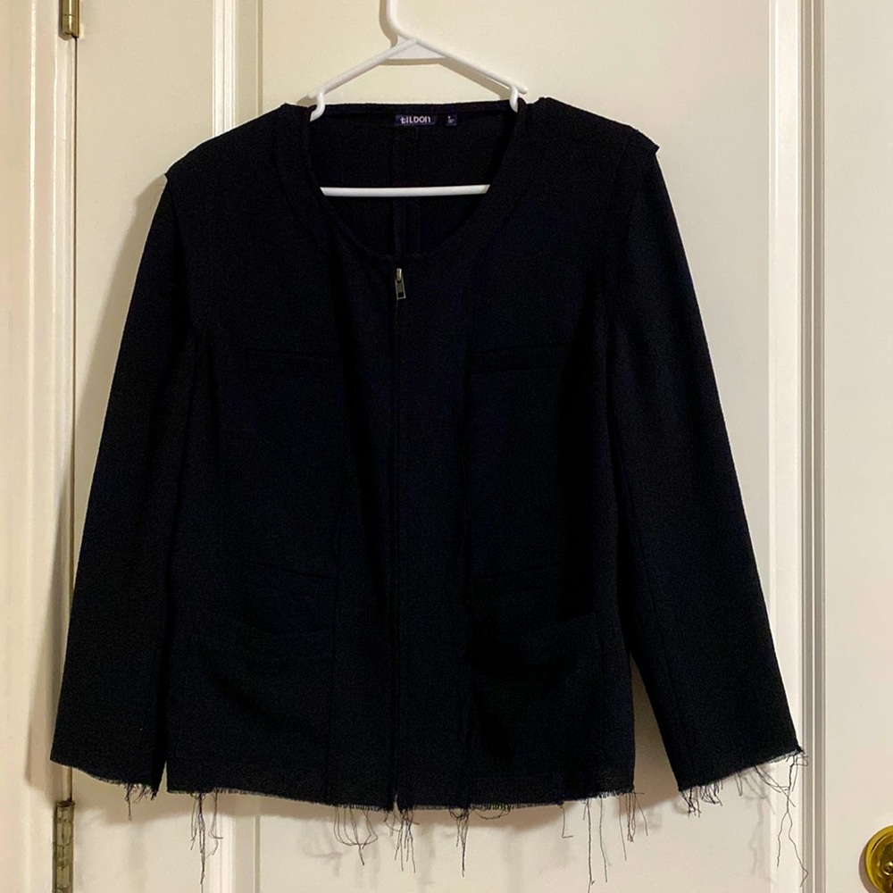 Tildon black Size M Jacket Frayed edges, Fringe & frayed accents